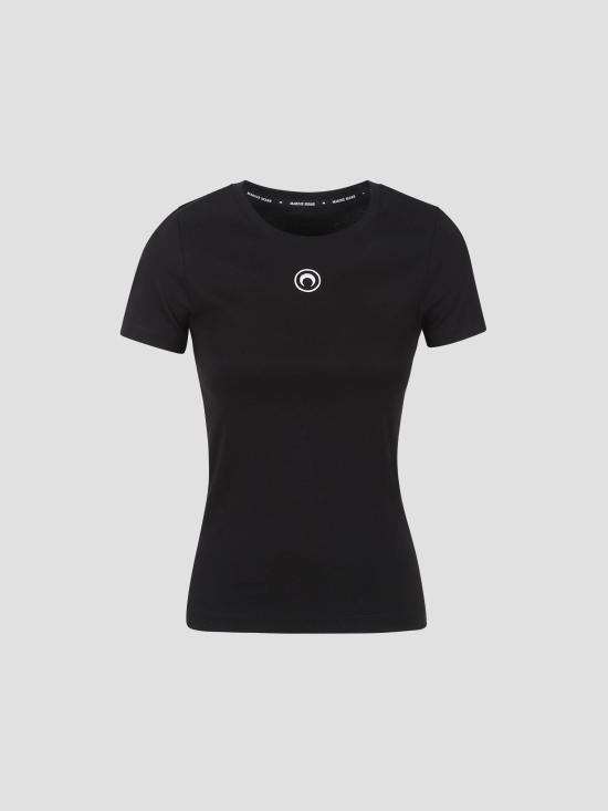 26FW 마린세르 문 로고 저지 베이비핏 티셔츠 WTT012ACJER0008 BK99 BLACK