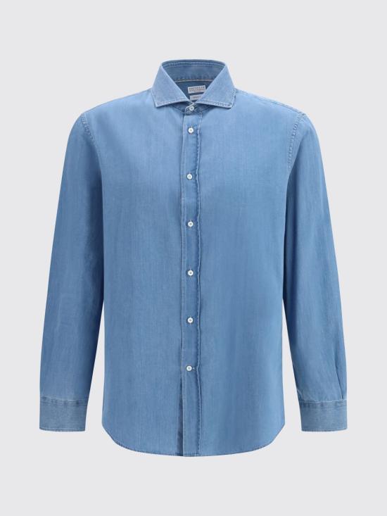 26FW 브루넬로 쿠치넬리 셔츠 MR6830627 C008 Blue - BRUNELLO CUCINELLI