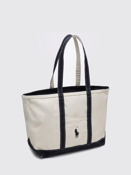 26FW 폴로 랄프로렌 코튼 캔버스 토트백 405P02124 001 Milk - POLO RALPH LAUREN