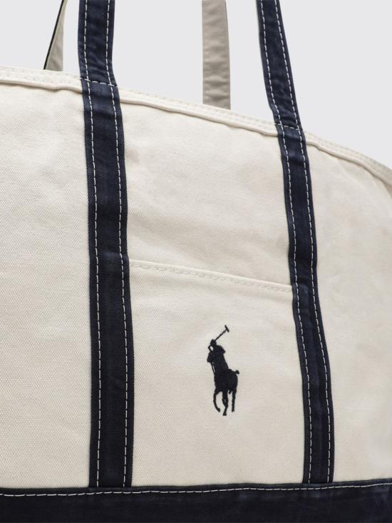 26FW 폴로 랄프로렌 코튼 캔버스 토트백 405P02124 001 Milk - POLO RALPH LAUREN