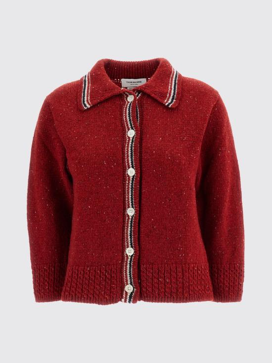 26FW 톰브라운 도네갈 RWB 스트라이프 헥터 포인텔 가디건 FKC719AY1506 600 Red - THOM BROWNE