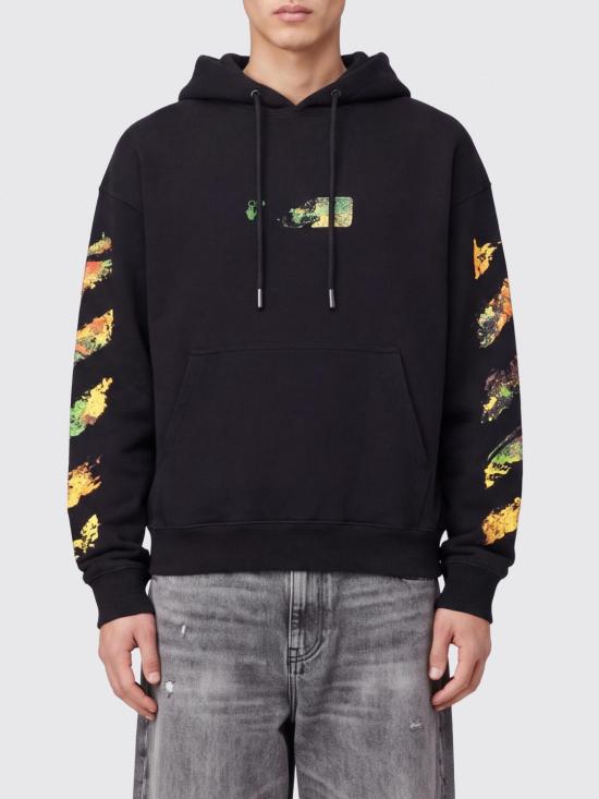 26FW 오프화이트 긴팔 티셔츠 OMBB085F26FLE00400 001 Black