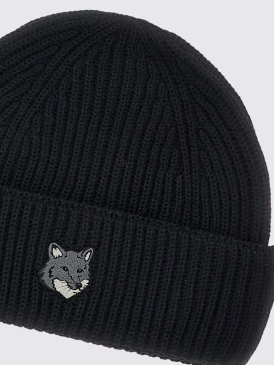 26FW 메종키츠네 폭스 헤드 라지 비니 PM06112KT1022 P199 Black - MAISON KITSUNE