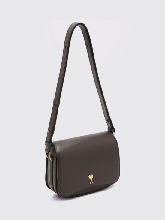 26FW 아미 스몰 하트 로고 글레이즈드 레더 파리 백 ULL717AL0208 A236 Beige - AMI