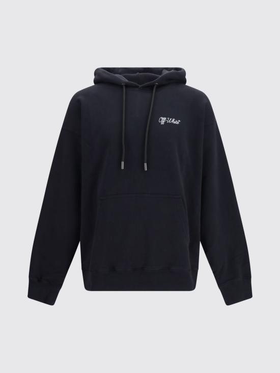 26FW 오프화이트 후드 티셔츠 OMBB085F26FLE00U00 001 Black - OFF WHITE