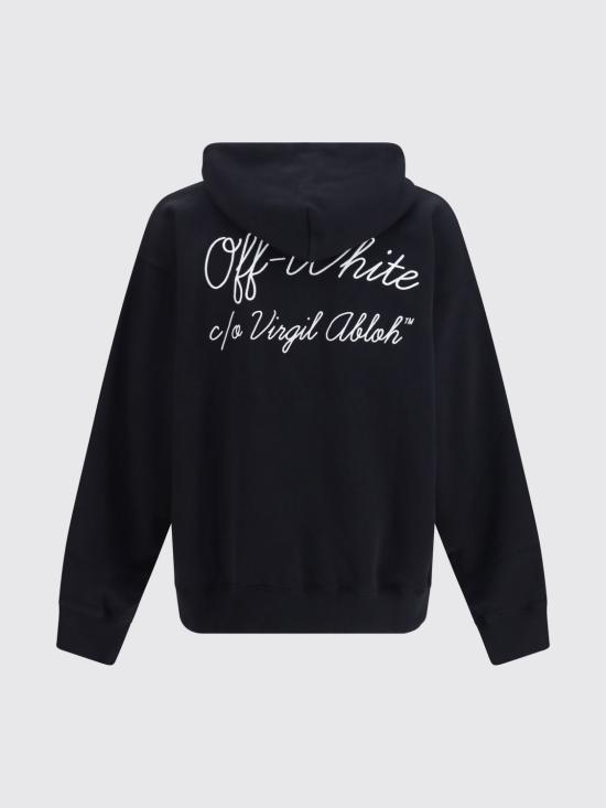 26FW 오프화이트 후드 티셔츠 OMBB085F26FLE00U00 001 Black - OFF WHITE