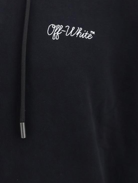 26FW 오프화이트 후드 티셔츠 OMBB085F26FLE00U00 001 Black - OFF WHITE