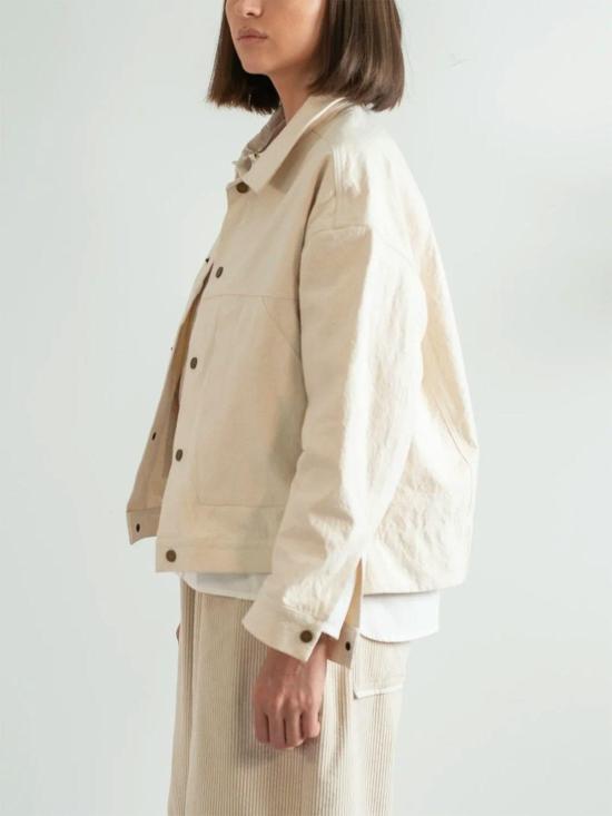  에블린 자켓 아벨린 바시티 재킷 아이보리