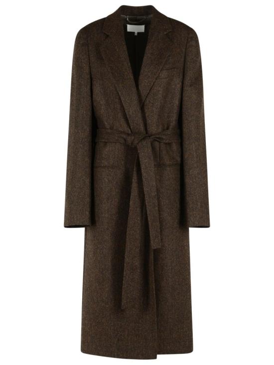 26FW 마르지엘라 벨티드 헤링본 울 코트 S67AA0087 S54246 003F Black