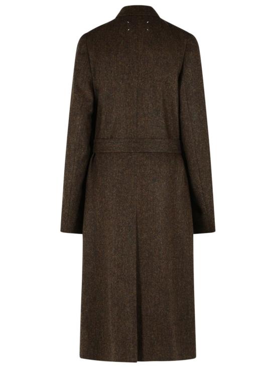 26FW 마르지엘라 벨티드 헤링본 울 코트 S67AA0087 S54246 003F Black - MAISON MARGIELA