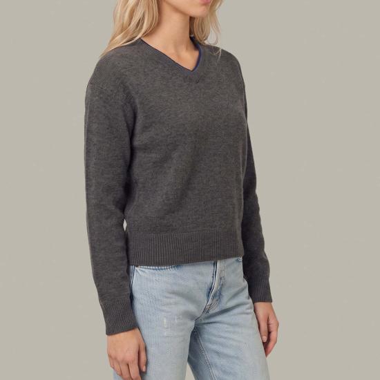  525 America 스웨터 525 아메리카 슬론 하이 브이넥 풀오버 - OTHER BRANDS