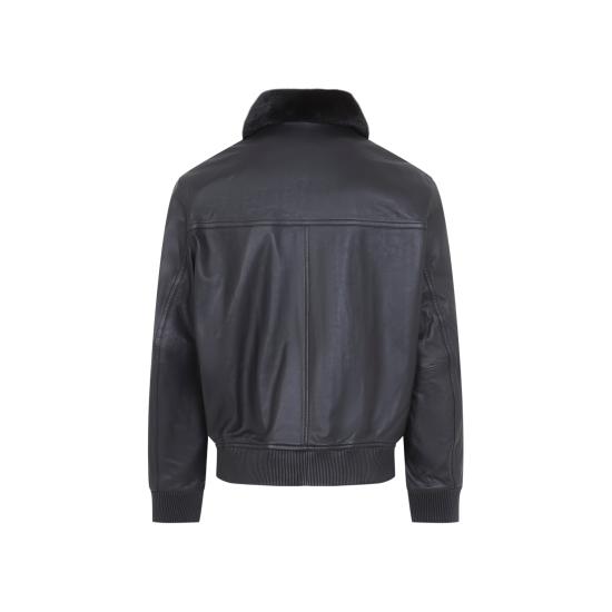 26FW 이브살로몬 가죽 자켓 27WHV21265APXX C99 NOIR - YVES SALOMON