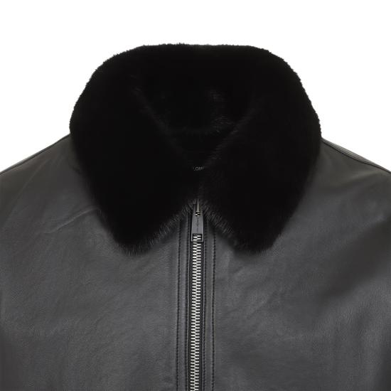 26FW 이브살로몬 가죽 자켓 27WHV21265APXX C99 NOIR - YVES SALOMON