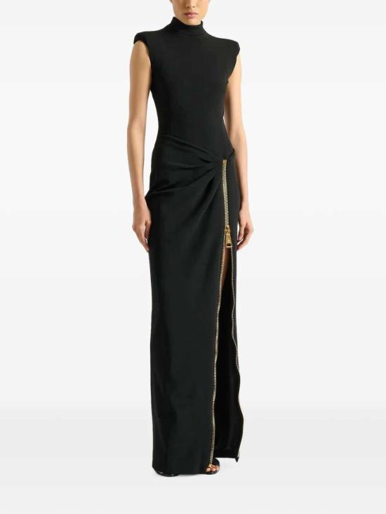 26FW 발망 롱 원피스 FF0RP900JL05 0PA NOIR - BALMAIN
