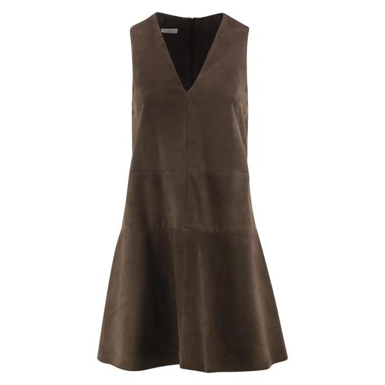26FW 브루넬로 쿠치넬리 미디 원피스 M0CLFA5544 DARK BROWN