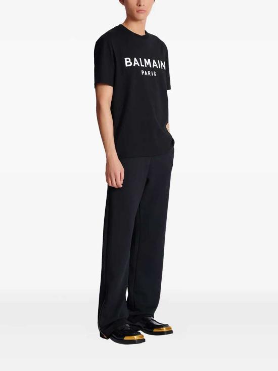 26FW 발망 반팔 티셔츠 GH1EG000BD45 EAB NOIR BLANC - BALMAIN