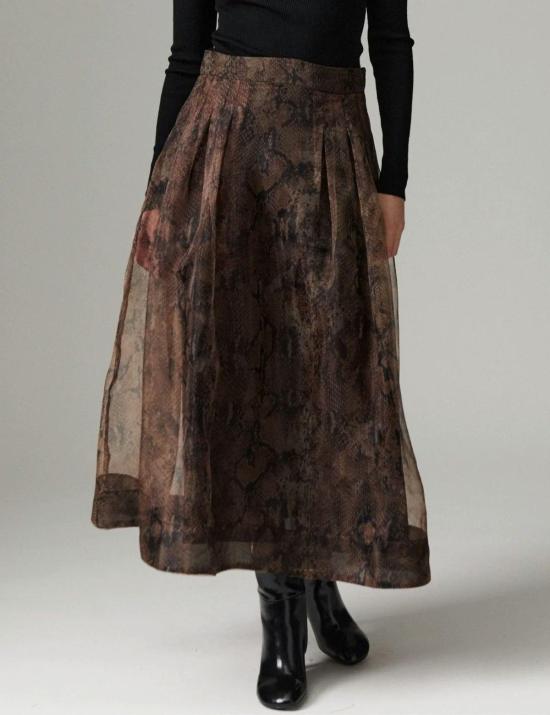  Day Birger et Mikkelsen 미디 스커트 DAY26041020 BROWN SNAKEY - OTHER BRANDS