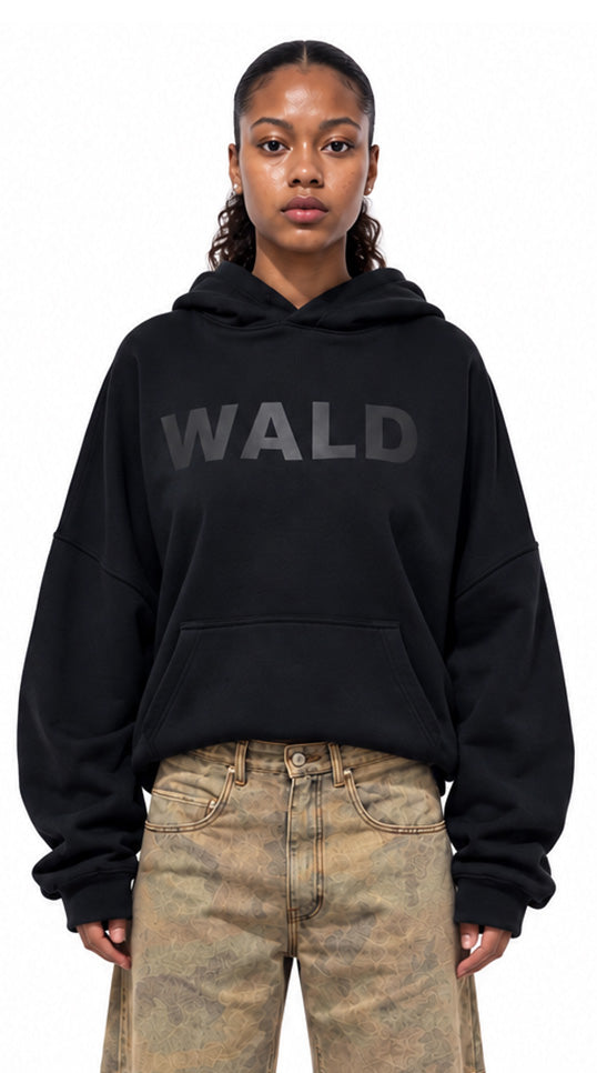 26FW WALD 폴로 티셔츠 WALD LOGOHOODIE BLK