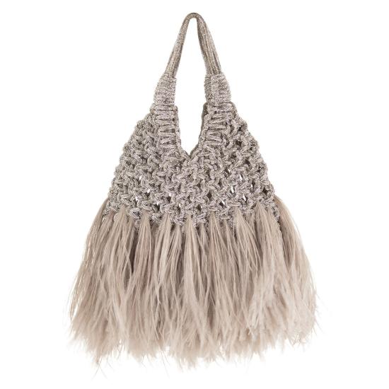 26SS 히보우라마 토트백 VANNIFIQUE PLUMES LIGHT GREY