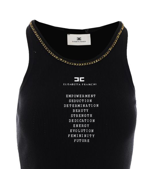 26FW 엘리자베타프랜치 민소매 티셔츠 TK10B66E2 F71 BLACK - ELISABETTA FRANCHI