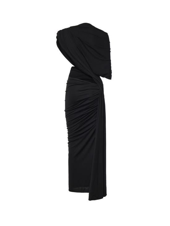 26FW 발렌시아가 트위스티드 드레이프 드레스 A009OX TVV031000 BLACK - BALENCIAGA