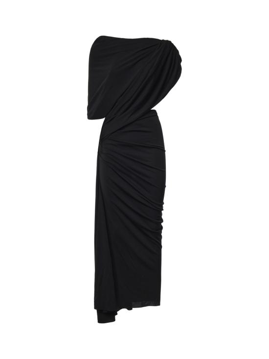 26FW 발렌시아가 트위스티드 드레이프 드레스 A009OX TVV031000 BLACK