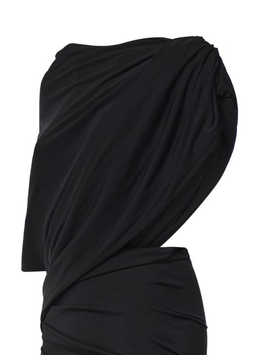 26FW 발렌시아가 트위스티드 드레이프 드레스 A009OX TVV031000 BLACK - BALENCIAGA
