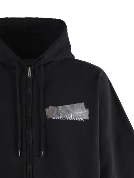 26FW 발렌시아가 실버 테이프 오버사이즈 후디 실버 테이프 오버사이즈 후디 A009EA TVVE31000 - BALENCIAGA