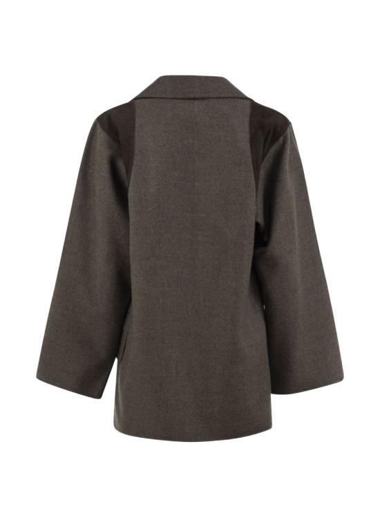 26FW 막스마라 페니체 레더 패널 버진 울 블레이저 자켓 2621046263600MXSFENICE 003 MARRONE GRIGIO - MAX MARA