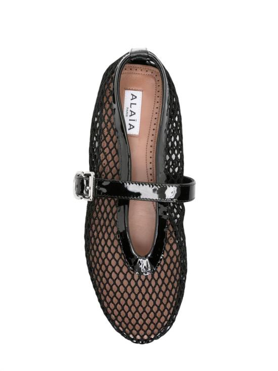 26FW 알라이아 피쉬넷 발레 플랫 AA3A029TK007 999 BLACK - ALAIA