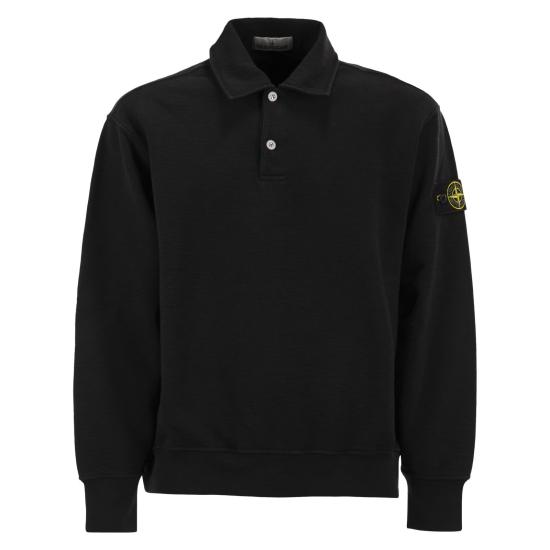 26FW 스톤 아일랜드 튜블라 코튼 플리스 폴로 스웨트셔츠 L2S156100054 BLACK