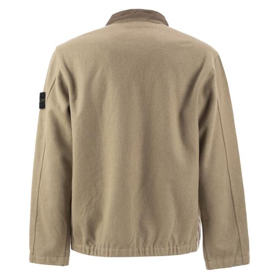 26FW 스톤 아일랜드 플라넬 오버셔츠 울 나일론 자켓 L2S151200033 BEIGE - STONE ISLAND