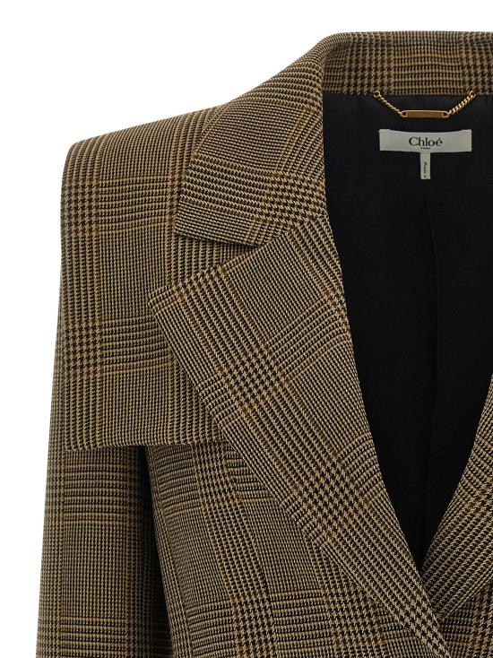 26FW 끌로에 수트 자켓 케이프 디테일 블레이저 브라운 - CHLOE