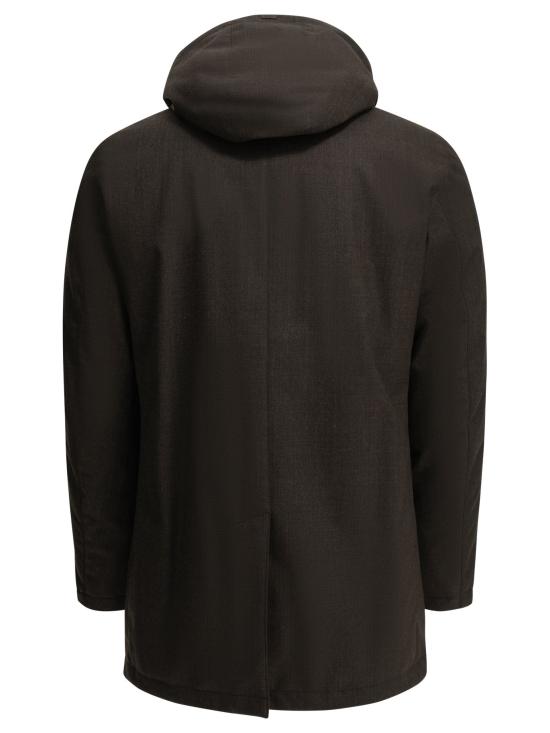 26FW 에르노 자켓 긴 플란넬 다운 재킷, 재킷 및 코트 (갈색) - HERNO