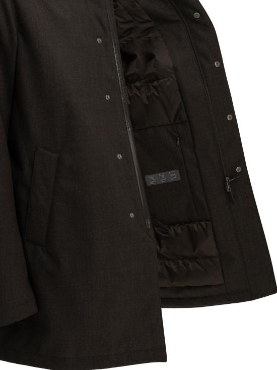 26FW 에르노 자켓 긴 플란넬 다운 재킷, 재킷 및 코트 (갈색) - HERNO