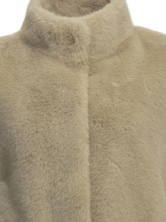 26FW 에르노 아우터 민소매 인조 모피 재킷, 재킷 및 코트, 베이지색 - HERNO