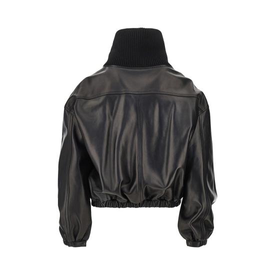 26FW 피비 파일로 립 넥 레더 재킷 EV109LE2405 Black - PHOEBE PHILO