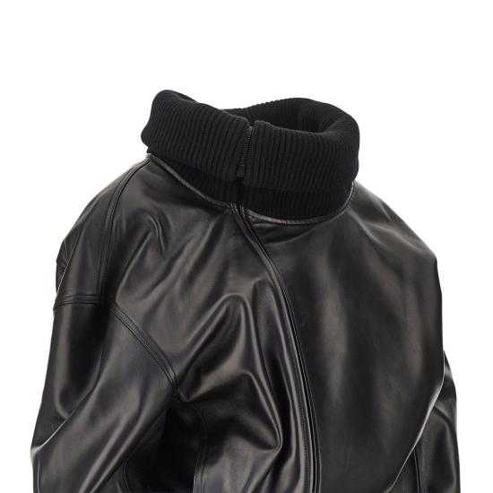 26FW 피비 파일로 립 넥 레더 재킷 EV109LE2405 Black - PHOEBE PHILO