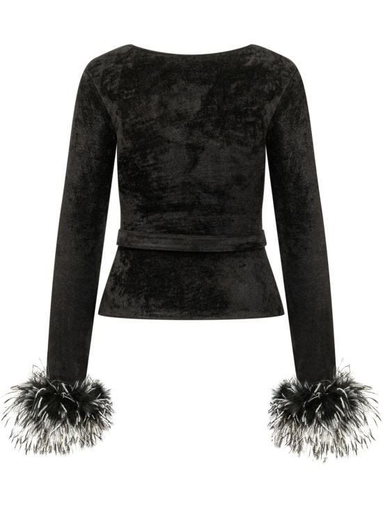 26FW 셀프 포트레이트 반팔 티셔츠 SC26101T B BLACK - SELF PORTRAIT