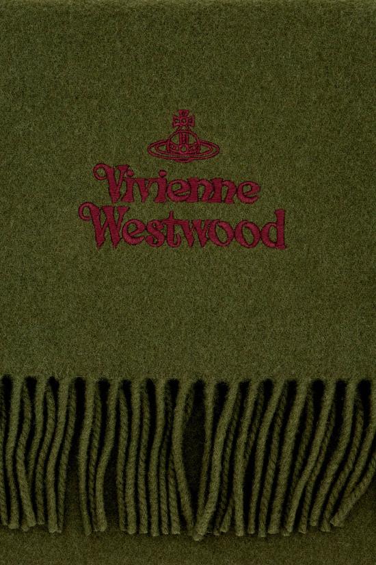 26FW 비비안웨스트우드 자수 로고 머플러 81030007W00Q7 M401 Green - VIVIENNE WESTWOOD