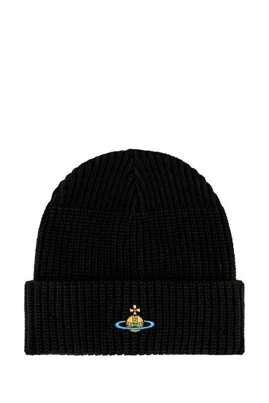 26FW 비비안웨스트우드 ORB 로고 자수 스포티 비니 8102000AK008F N401 Black