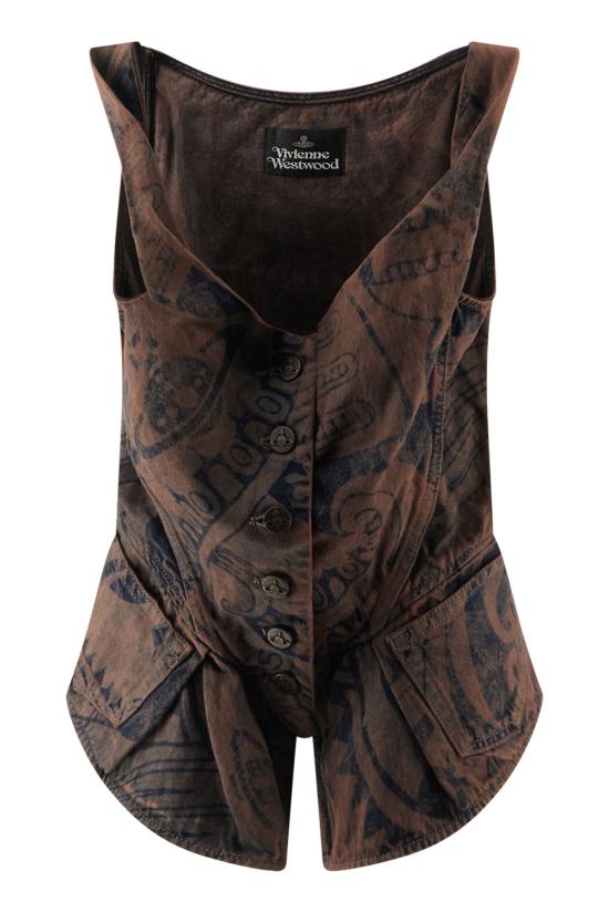 26FW 비비안웨스트우드 의류 1905000DW01P9 K408 RUST BIZARRE PRINT