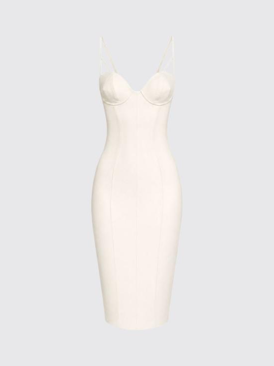 26FW 엘리자베타프랜치 롱 원피스 AB96466E2 193 Butter - ELISABETTA FRANCHI