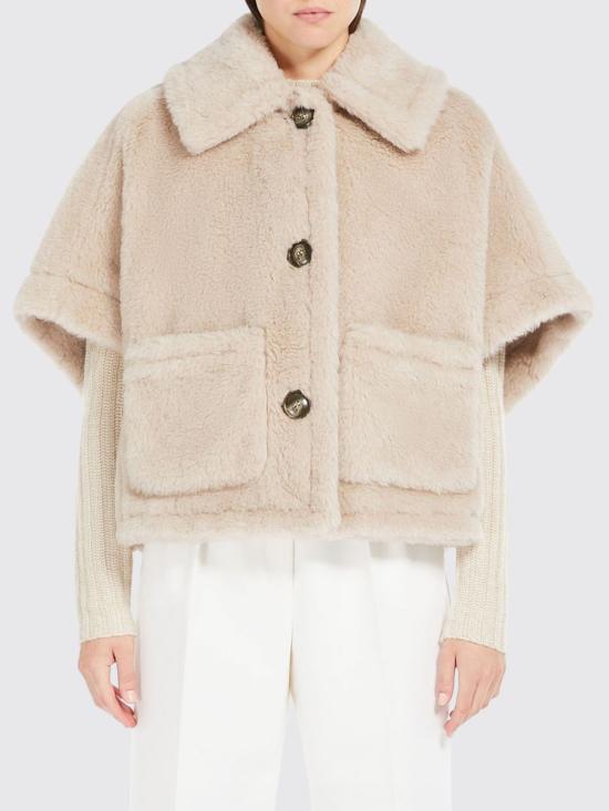 26FW 막스마라 알파카 울 테디 박시 케이프 자켓 2624736242600 002 Beige
