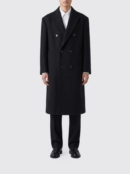 26FW 아미 울 더블 브레스트 롱 코트 HCO458WV0078 001 Black