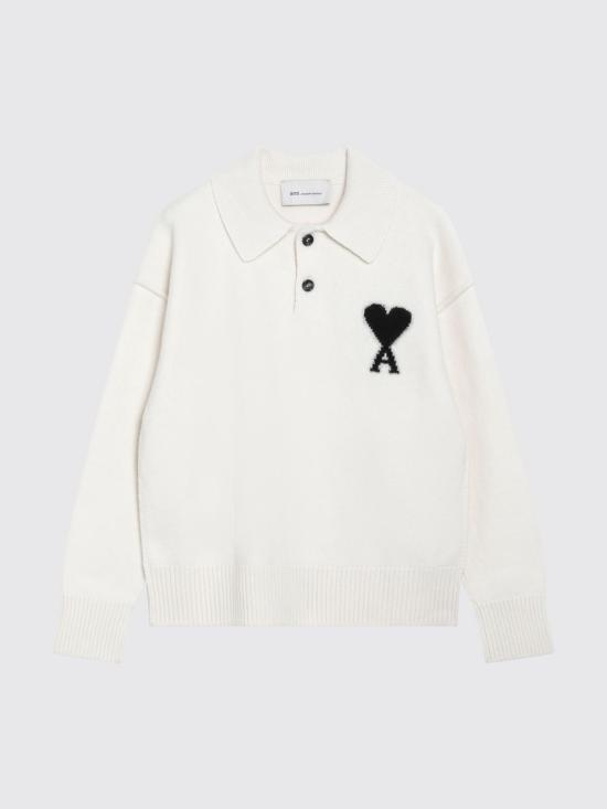 26FW 아미 폴로 티셔츠 UPL409D018 151 White - AMI