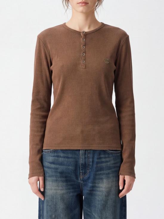 26FW 캠퍼 탑 AU00120 002 RIBBED LONG SLEEVE TOP 0 Brown