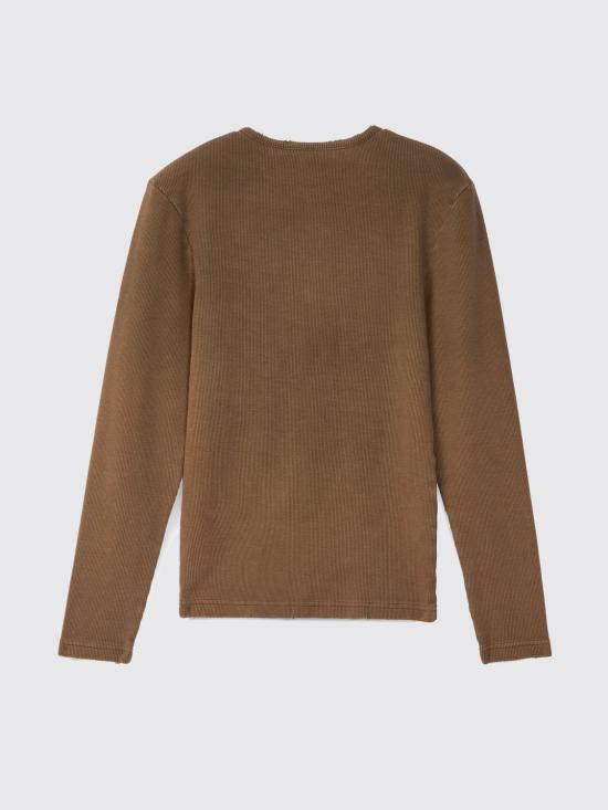 26FW 캠퍼 탑 AU00120 002 RIBBED LONG SLEEVE TOP 0 Brown - CAMPER