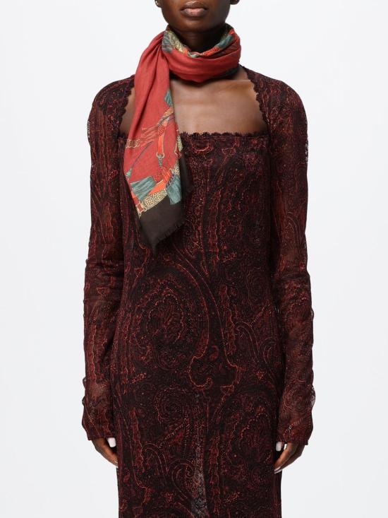 26FW 에트로 머플러/스카프 WATA0010AK1E0 X0851 Brick Red - ETRO