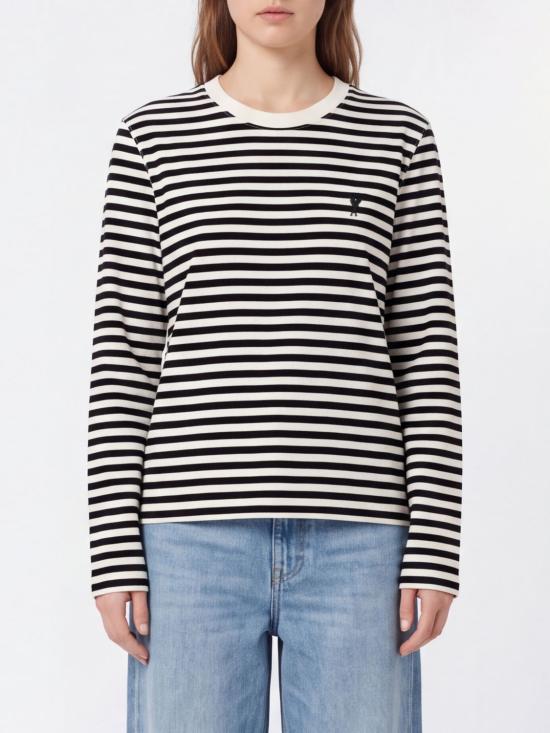 26FW 아미 마리니에 코튼 롱슬리브 티셔츠 UTS414DJE0241 044 Black